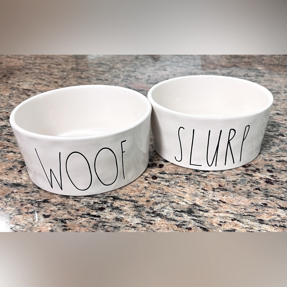 Rae Dunn Dog / Cat / Pet Bowls - Woof & Slurp